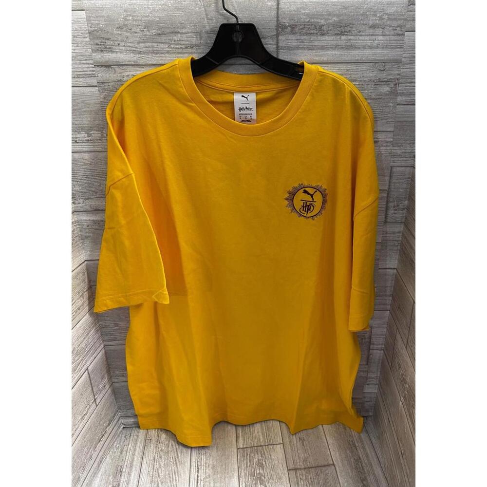 Puma x Harry Potter Quidditch Cup T-Shirt Yellow Hogwarts Graphic XL NWT
